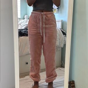 Pink Velour Joggers